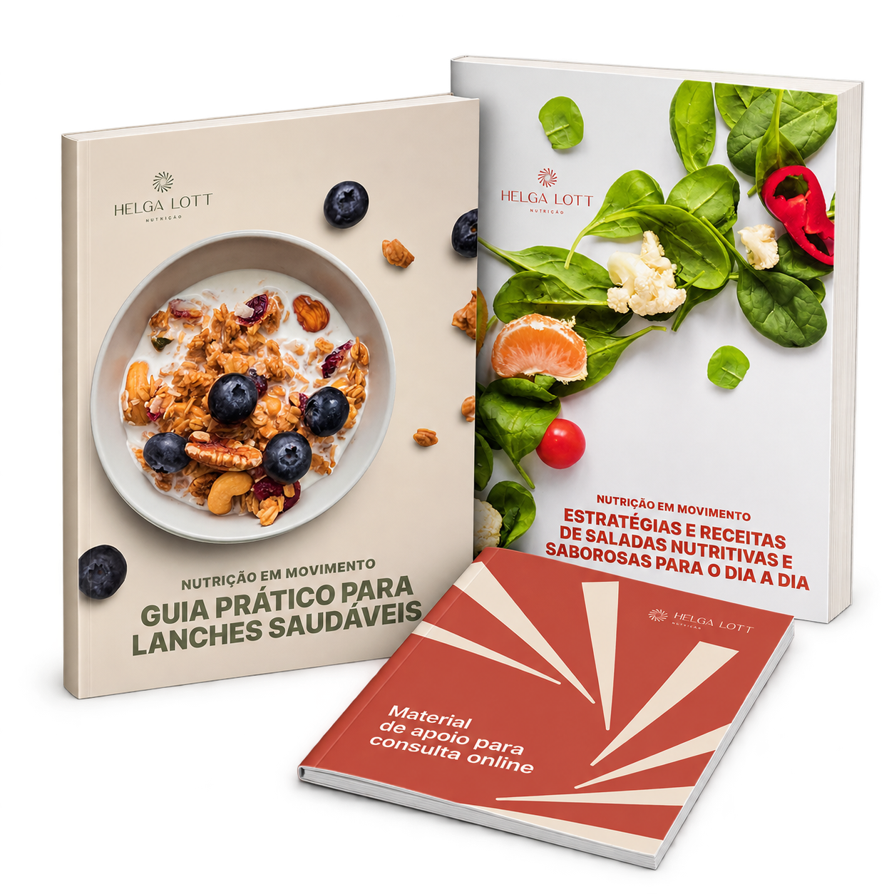 Os guias de Helga Lott: lanches saudáveis, saladas nutritivas e material de apoio